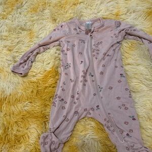 Gerber Pink Floral Footie One Piece